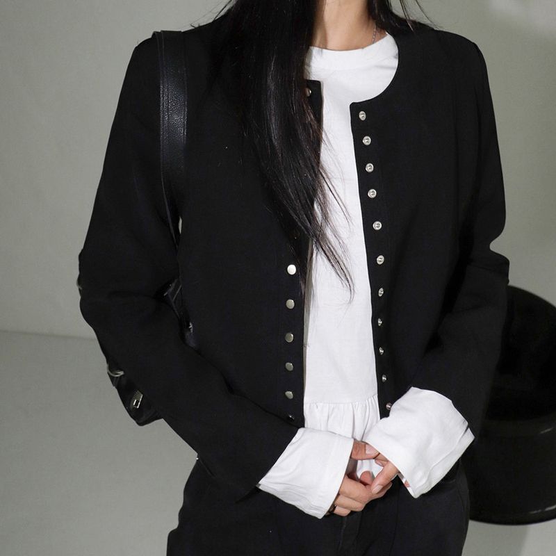 WONDER WONDER（ワンダーワンダー）の「Allte snap no collar round jacket（Jackets/Outerwear）」