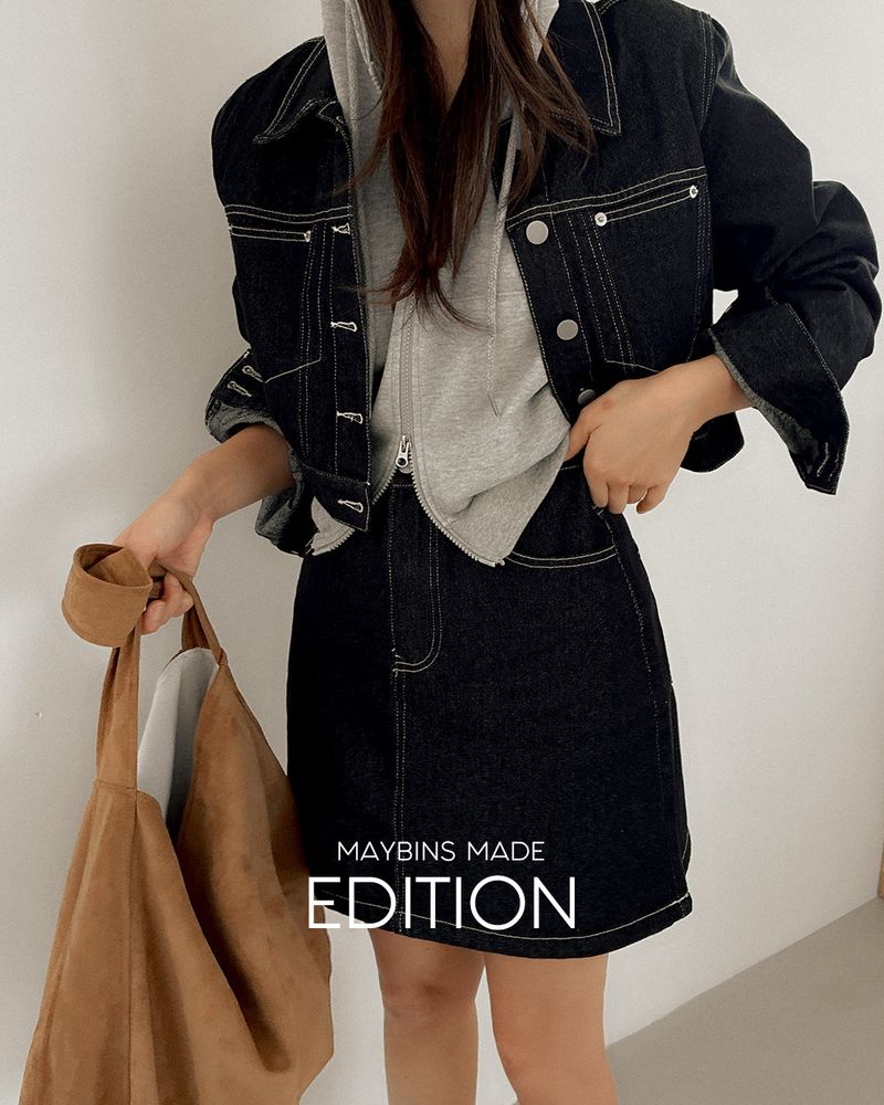 Lee Denim jacket & mini skirt set (including underpants)