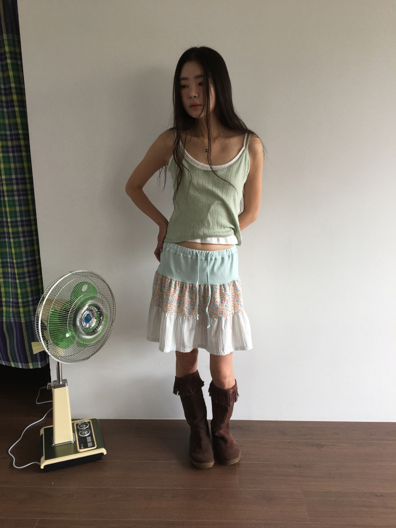 Mani patchwork skirt (2color)