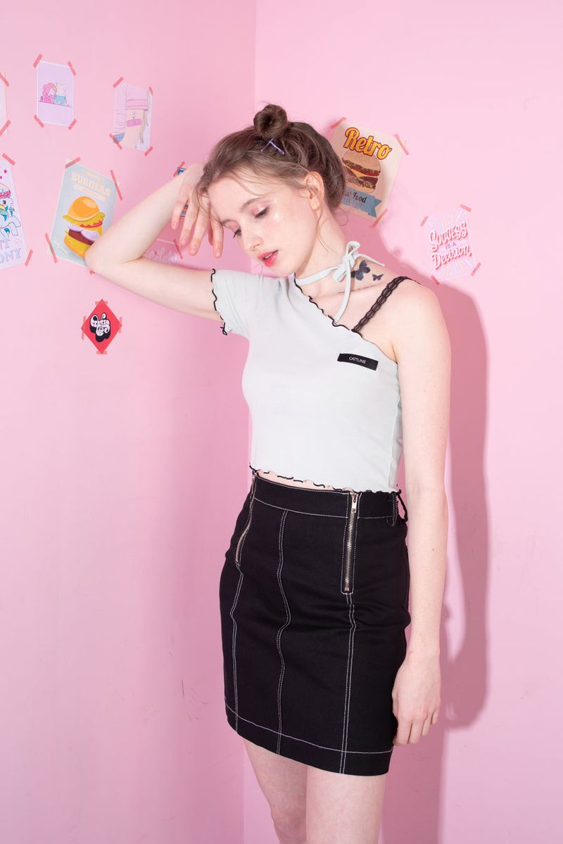 stitch belt skirt