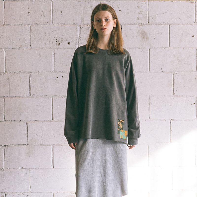 [Patchwork Sweatshirt] Charcoal