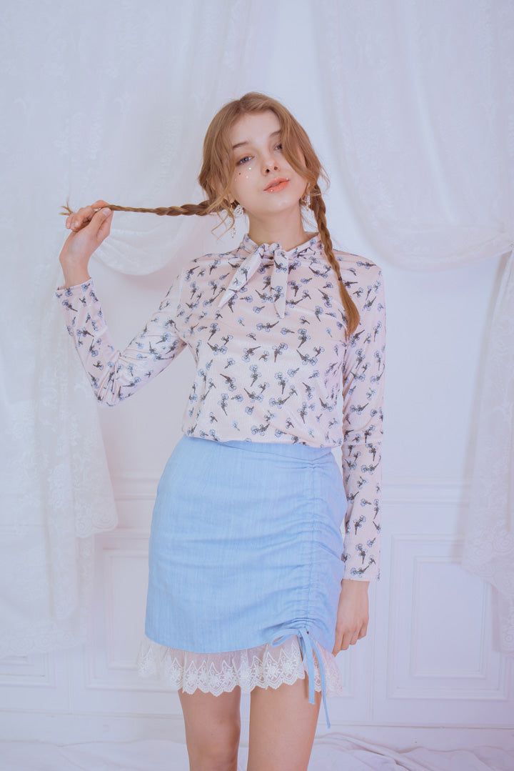tie neck blouse