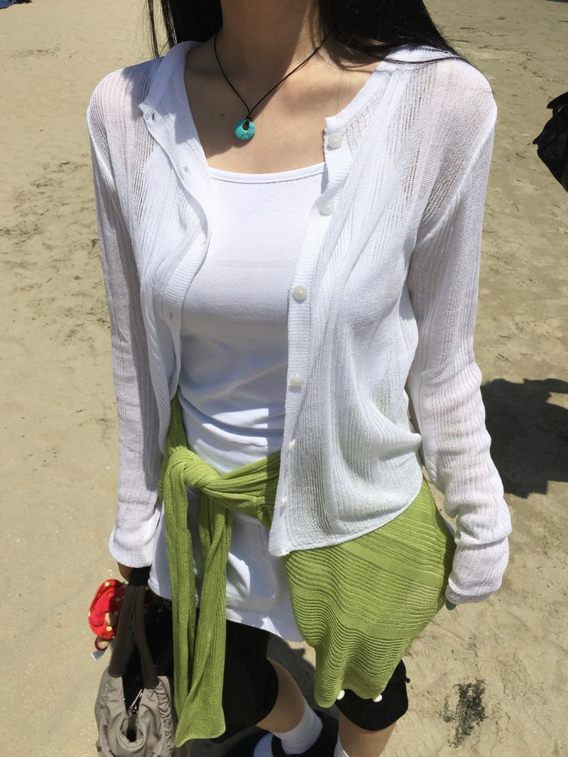Lin Ribbed Round Summer Cardigan (6c)