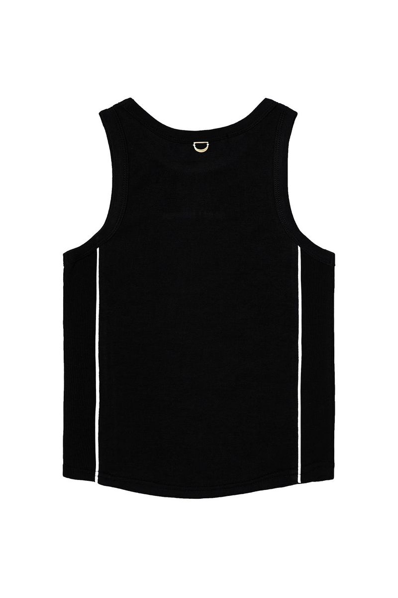 REFLECTIVE PIPING CROP TOP_BLACK