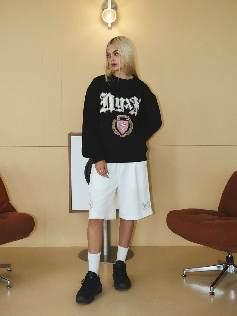 EMBLEM PATCHWORK SWEATSHIRT (BLACK)