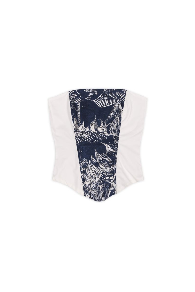 DARLING, YOU ARE BAD（YOU ARE BAD）の「ROMANTIC PRINTED CORSET #WHITE SILK（Tops）」