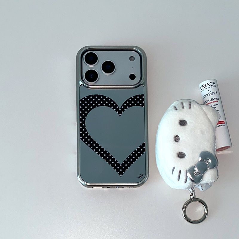 [MADE] [+MagSafe] HEART DOT PHONE CASE (black mirror bumper)