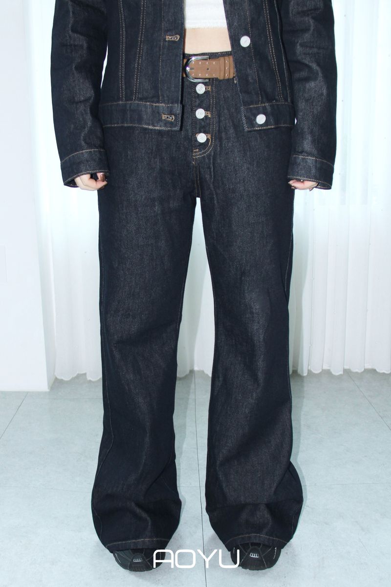 Low raw bag bootcut pants