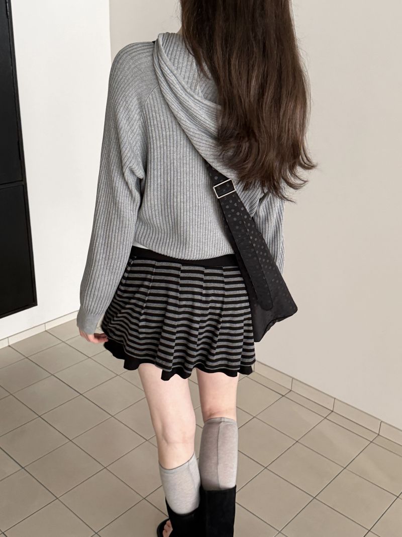 [ORIGINAL] Piece Striped Layered Skirt