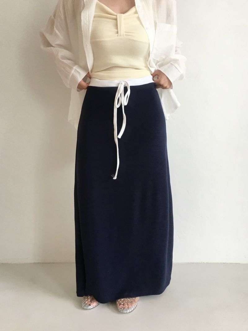Salt line waist maxi skirt (4c)