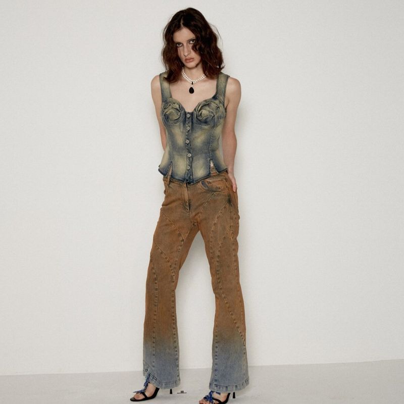 SHEISSHE/DENIM STRUCTURED VEST