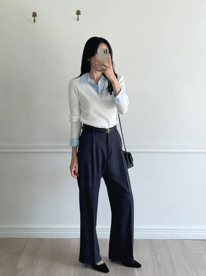Ask Pintuck Wide Slacks