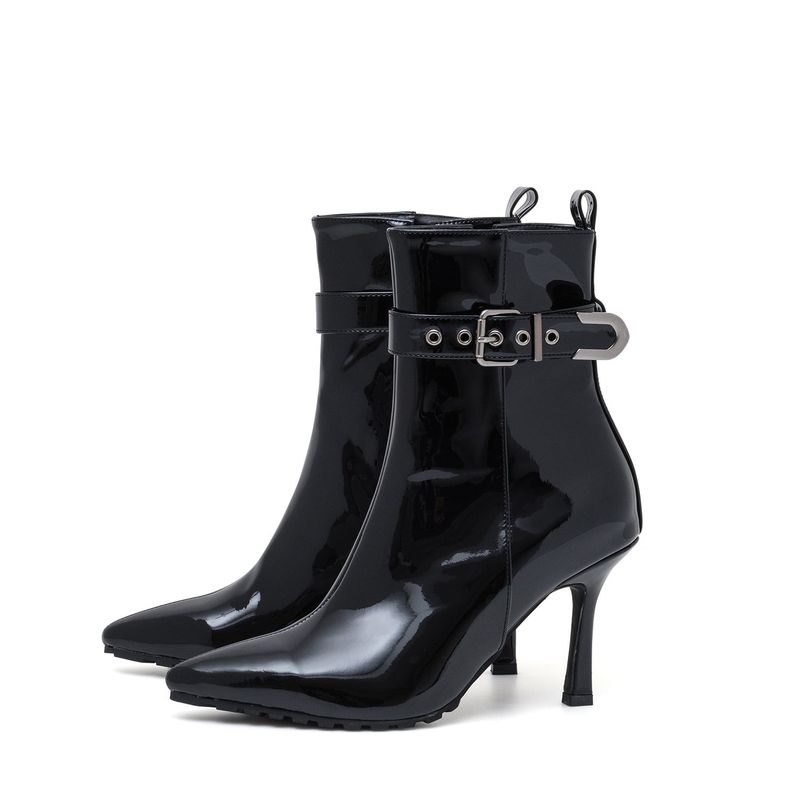 Buckle Slim Walker Heel(Black)