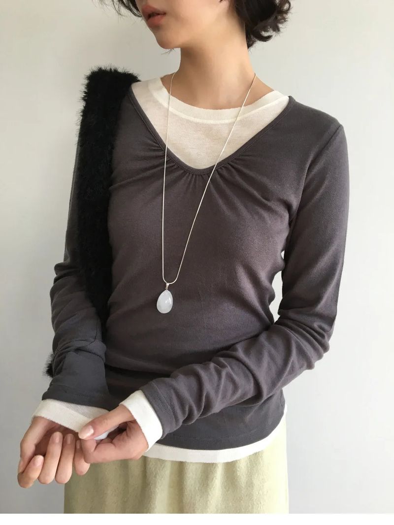 Leaf Low Cutting Long Sleeve (6color)