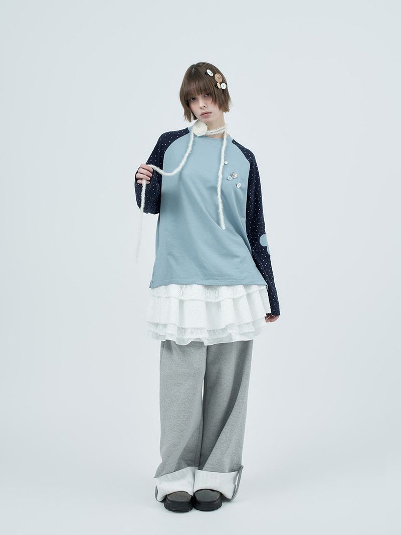leo lace can-can skirt / white