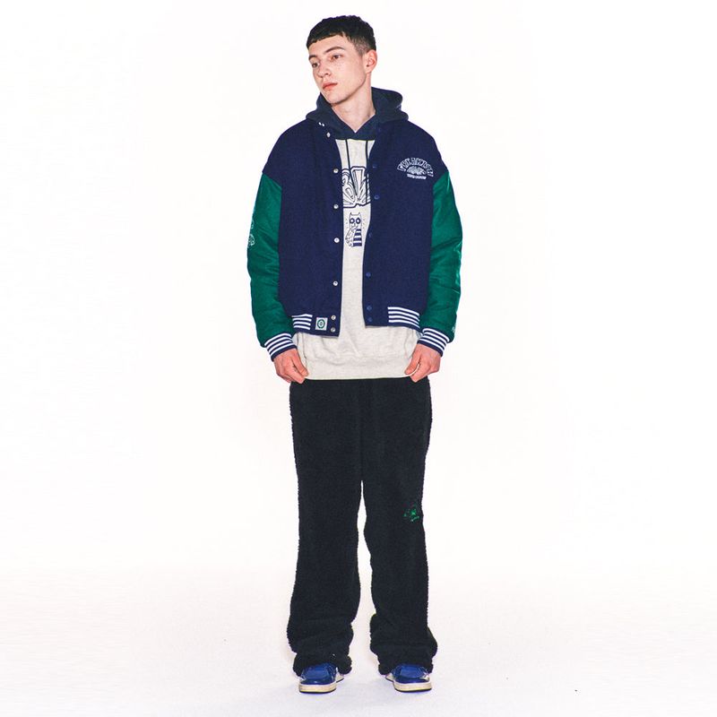 WEIRD PICNIC VARSITY JACKET (NAVY)