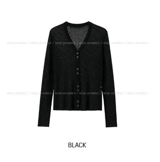 Henne Double Button See-Through Cardigan