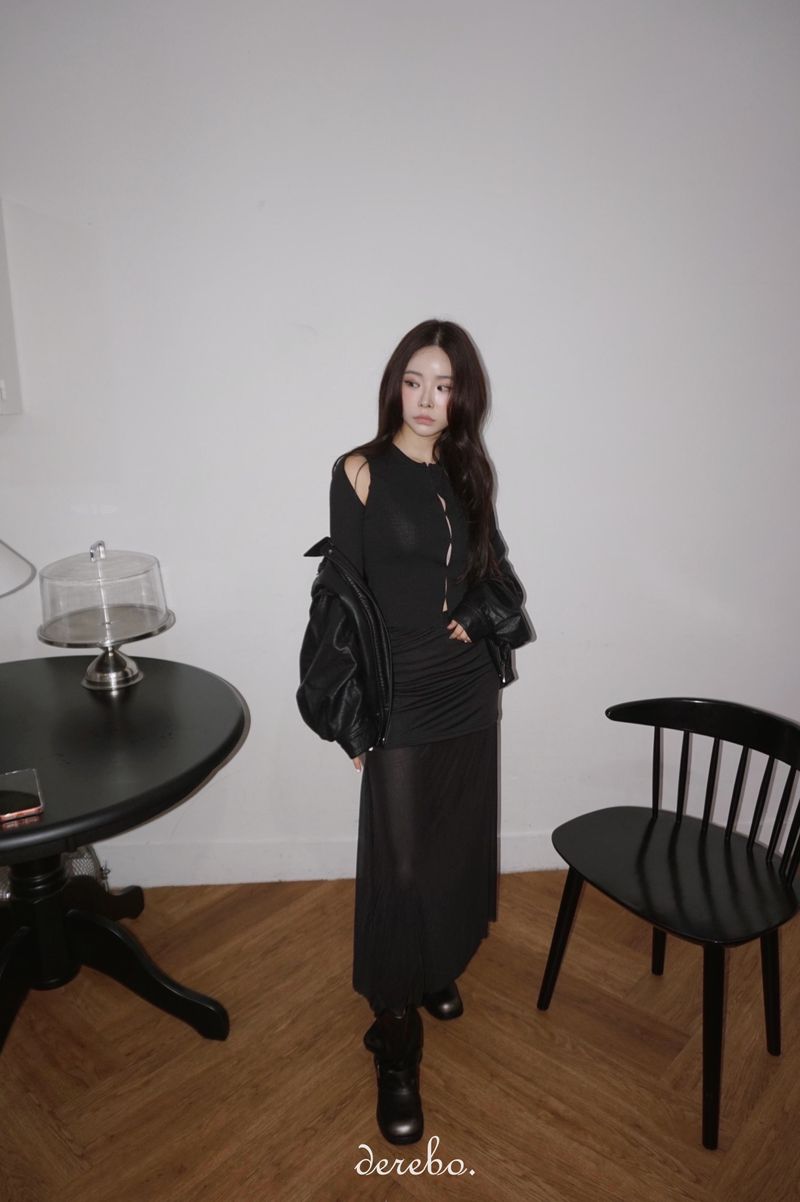 cocktail chiffon see-through long skirt