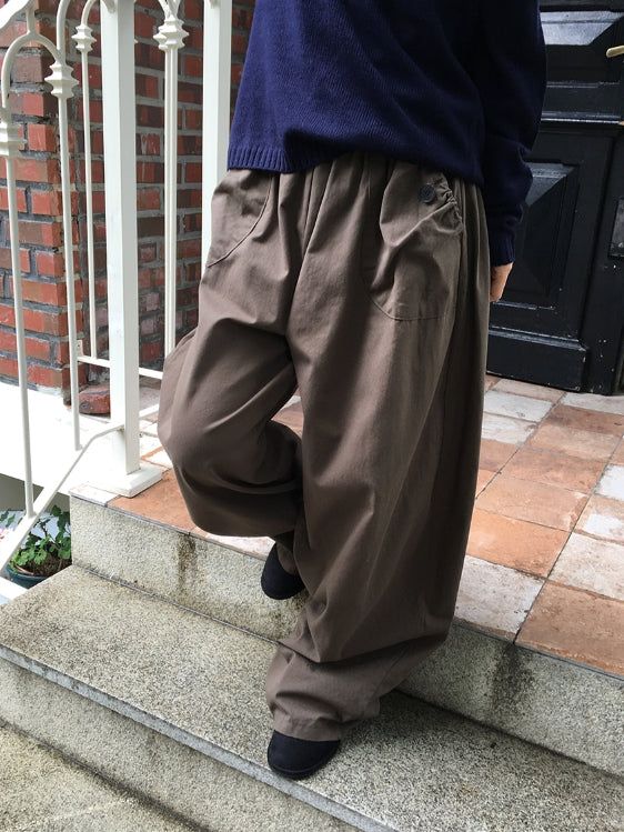 26FW★ [BAONHAUS] Poiden Balloon Banding Wide Pants