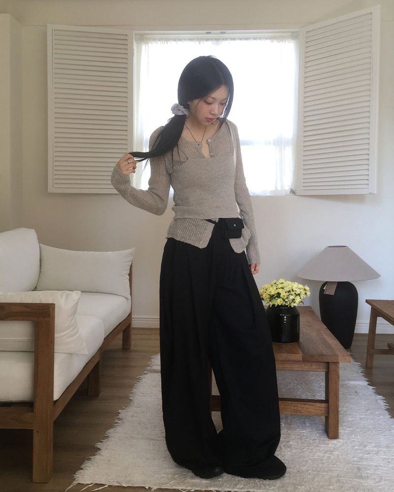 [MADE] Recall Double Pintuck Wide Slacks