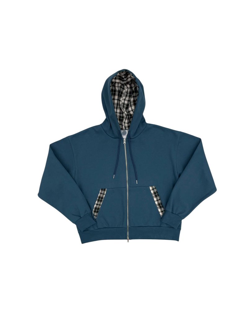 maru check zip-up