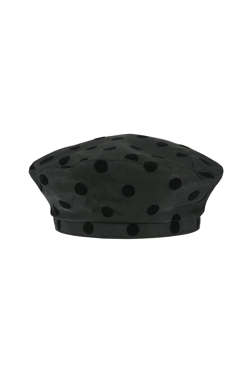 DOT BERET HAT / BLACK