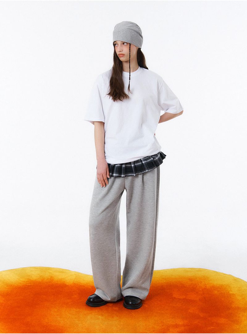 [Unisex] BASIC LINE ONE TUCK WIDE SWEAT PANTS (2color)