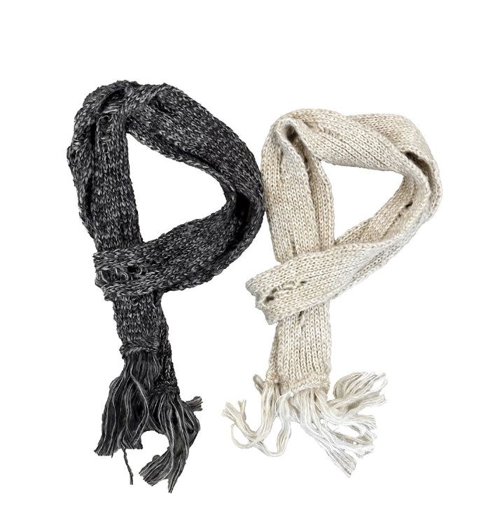 Bocashi Damage Knit Slim Long Muffler