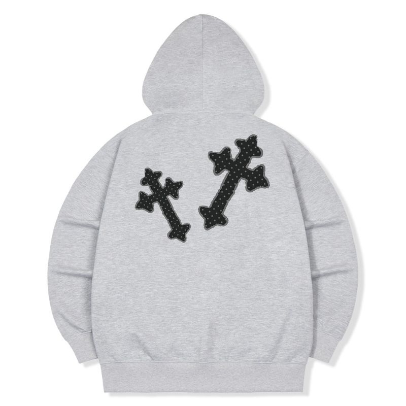 Dot Cross 2way Zip-Up Hoodie - 2COLOR