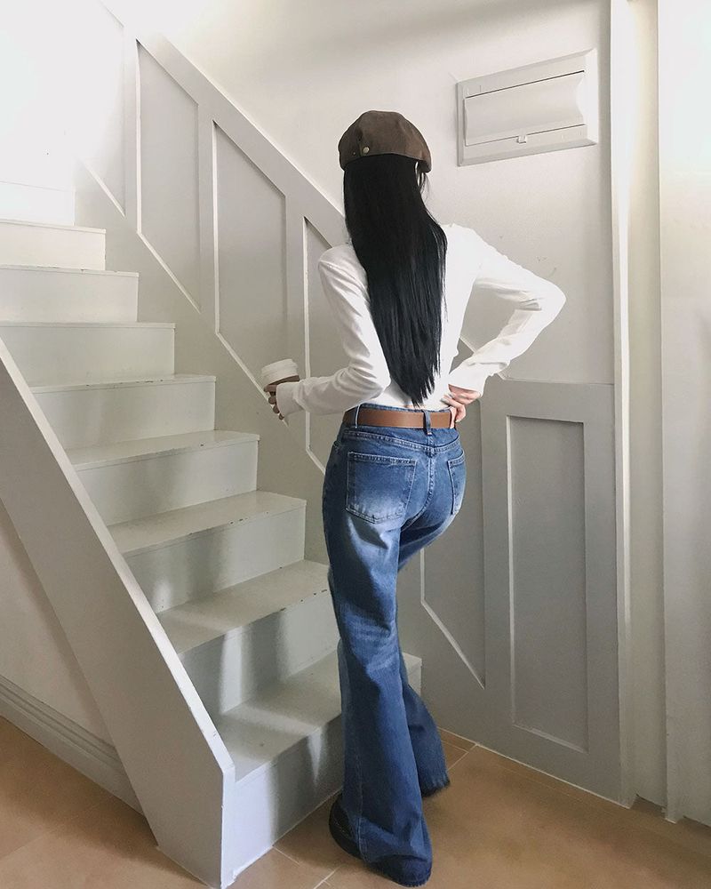 [MADE] Log, semi-flare silhouette denim pants
