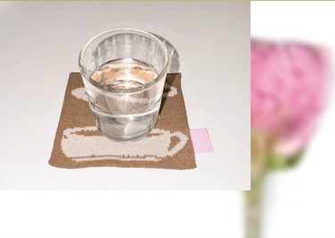 'rose and cocoa' tea coaster.rose