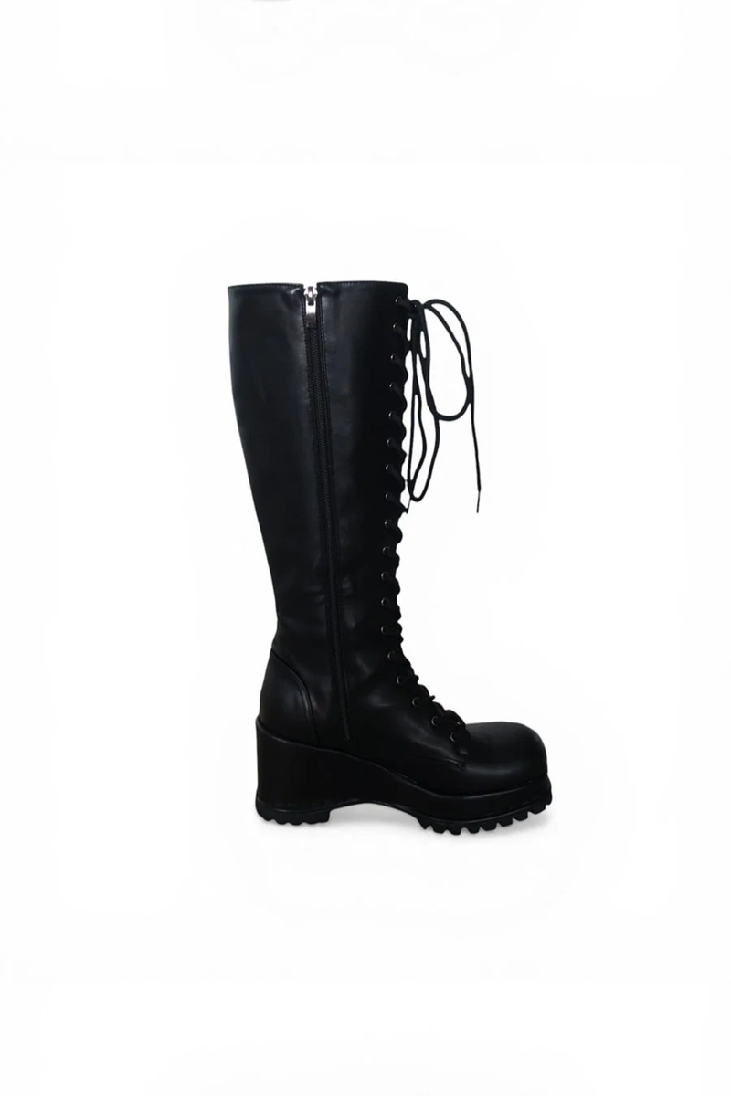 ROCK CHIC LACE-UP LONG BOOTS