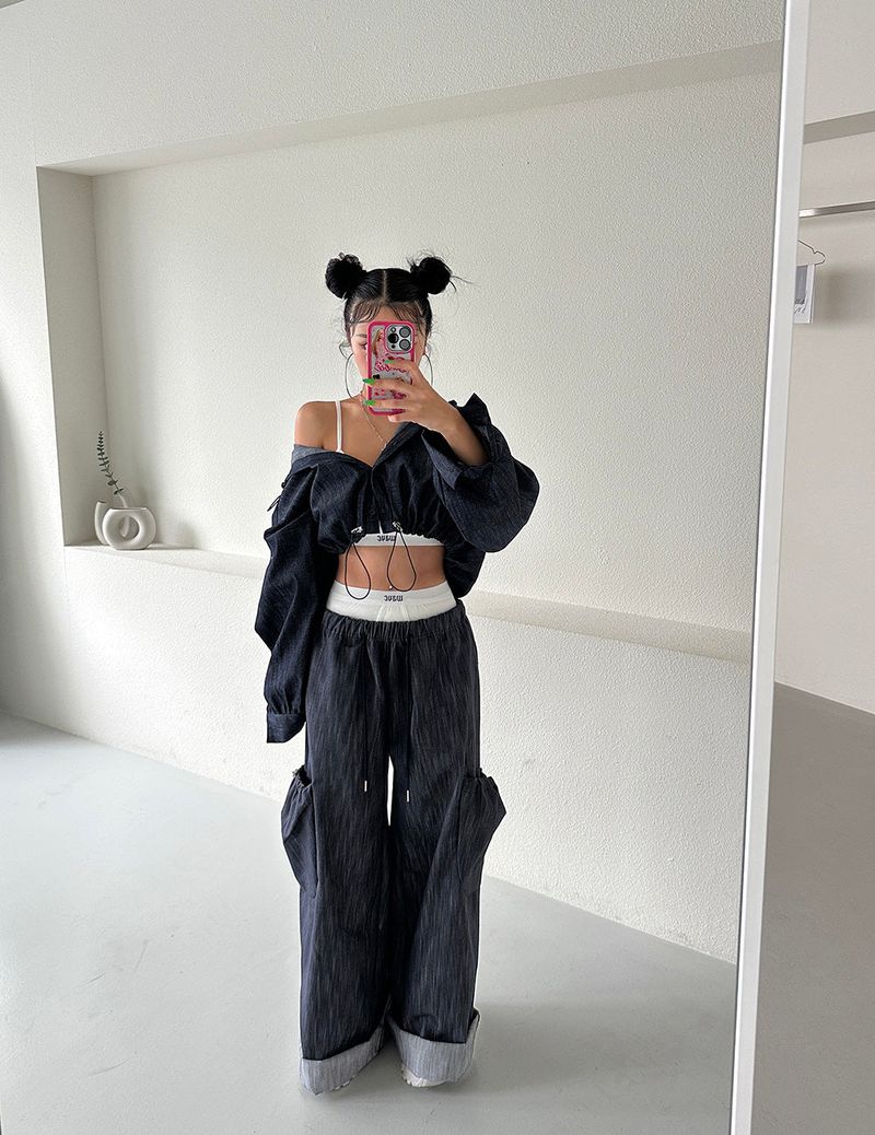 Cropped Hooded Shirt Jacket