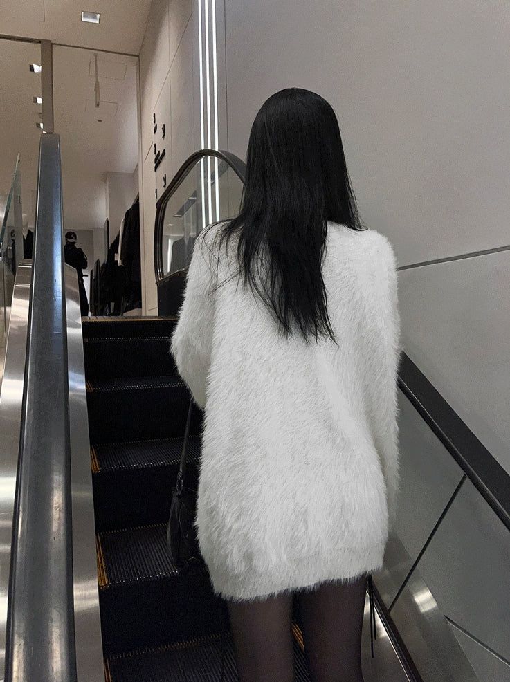 Snow Fluffy Angora Knit