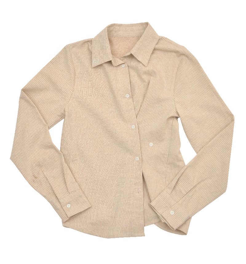 EXTRA BUTTONS STRIPE SHIRTS (BROWN)