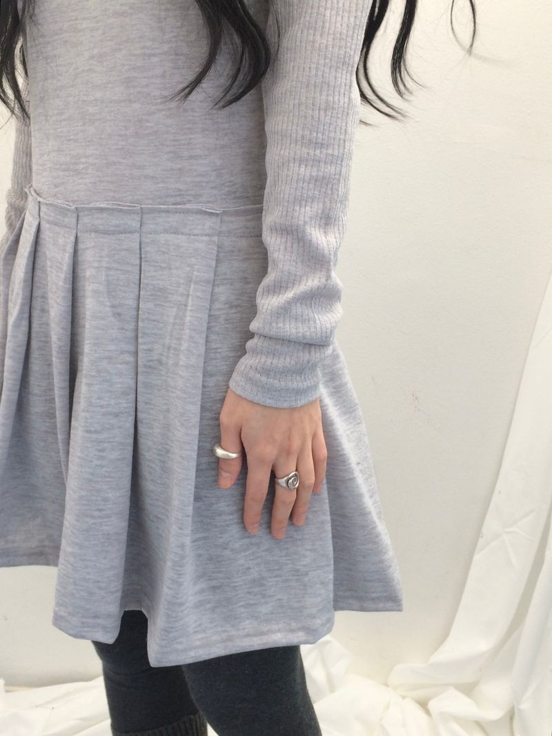line and pleated dress