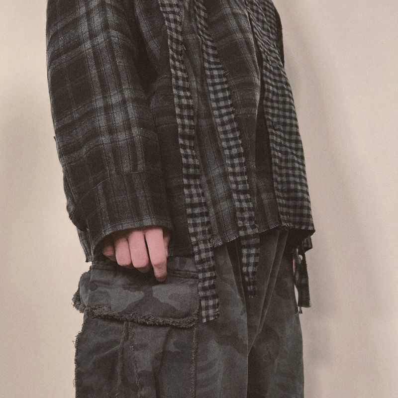 double check deconstructed shirt_black