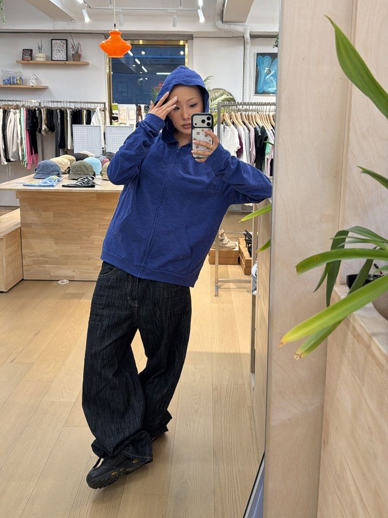SLUB HOOD ZIP-UP