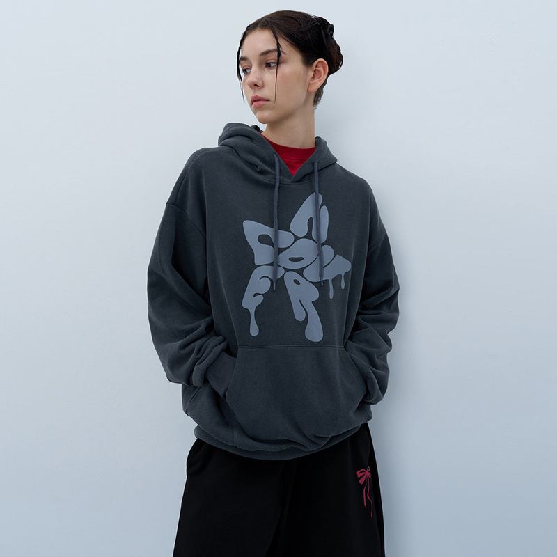 NCOVER(エンカバー)の「MELTING STAR LOGO PIGMENT HOODIE-CHARCOAL(Tops)」
