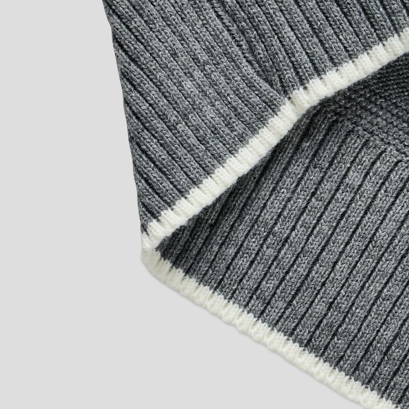 Fingerhole 2-Way Wool Knit Zip-up