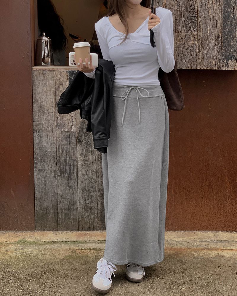 Ain banding long skirt