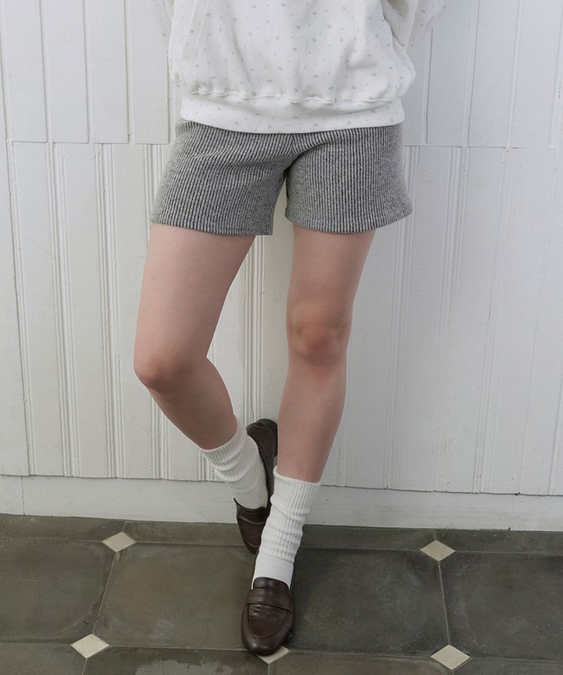 WITHOUTSUMMER（ウィズアウトサマー）の「Ribbed knit shorts_gray（Pants）」