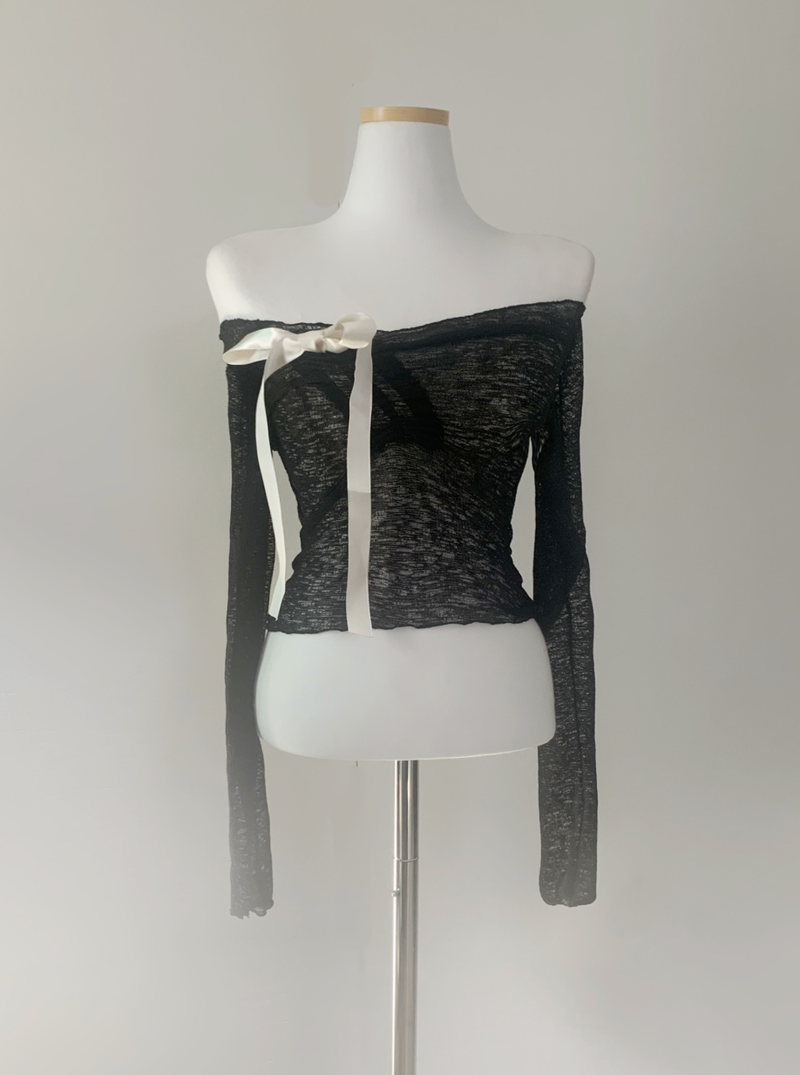Selena Shirring Ribbon Top (3color)