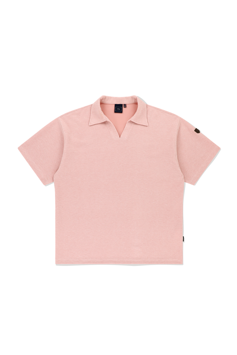 OPEN COLLAR POLO KNIT SHIRT