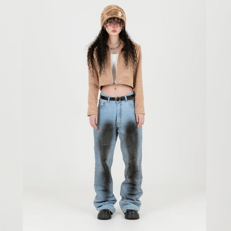 Black Leech Denim Pants