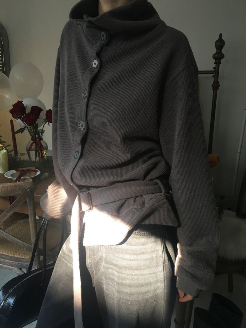 Vent loose high cardigan