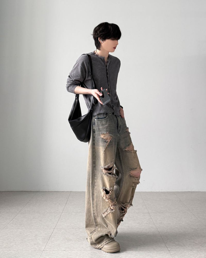 Jessie Damaged Crop Cardigan