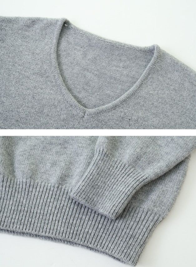 #Soft Wool V-neck Loose Fit Knit (6color)
