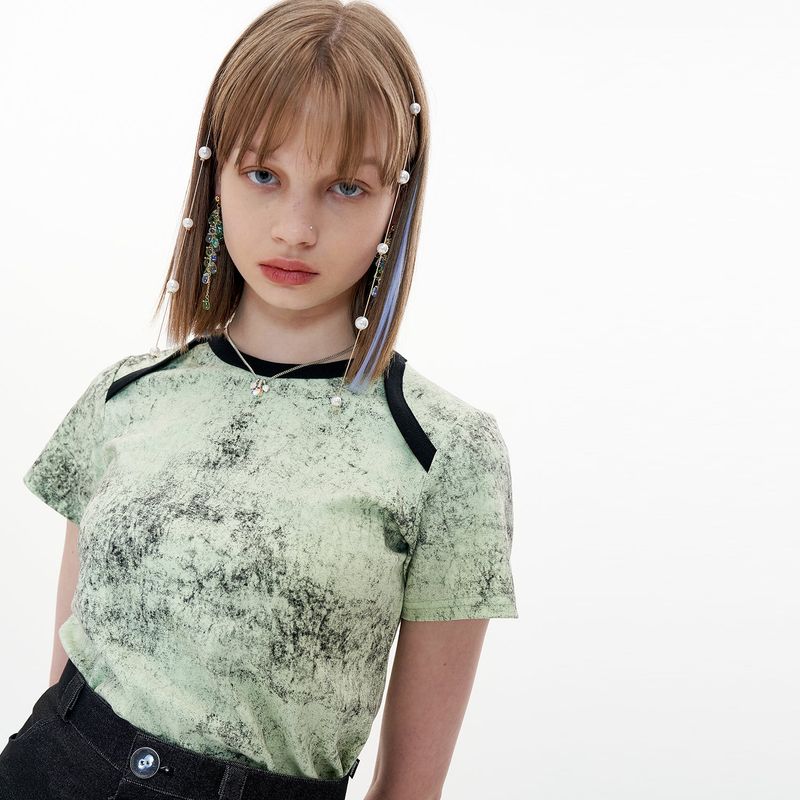 Stone Crop-T shirt [Light Green]