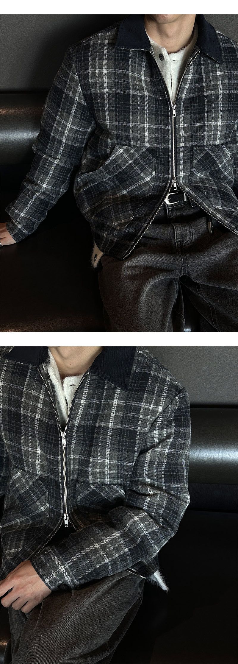 [F/W] Wool check padding jacket